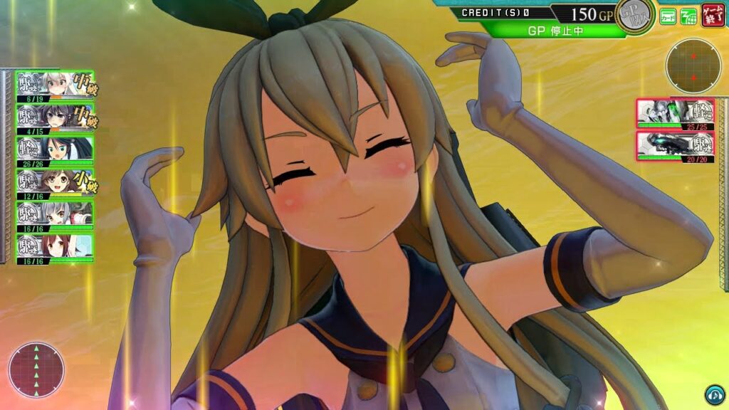 【艦これアーケード】『中破』島風と行く任務♪♪第8駆逐隊で2-3(^▽^)♪♪曙『中破』カットイン&MVP!!(≧▽≦)♪♪おまけ島風中破カットイン!!