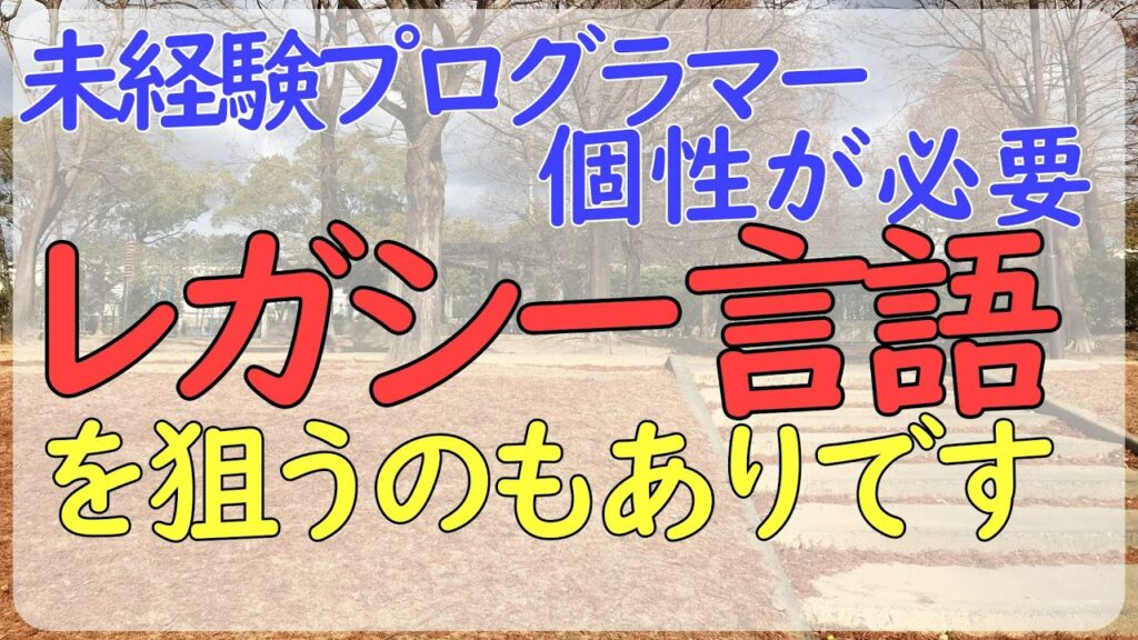 【プログラマー】採用されるには個性が必要、レガシー言語も視野に入れてみては!